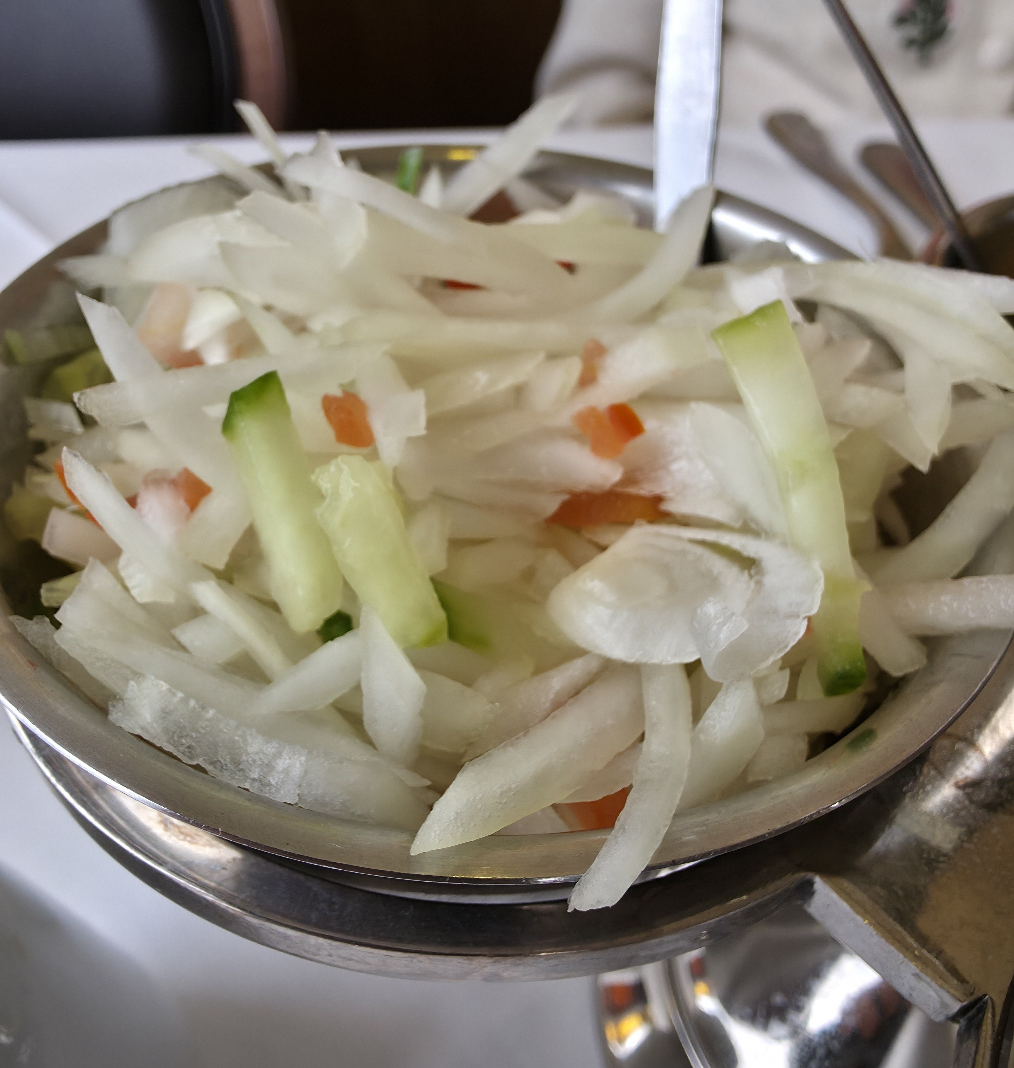 Bombay Bay Onion Salad Garnish for Poppadom's, Indian Cuisine food in Southsea Marina.