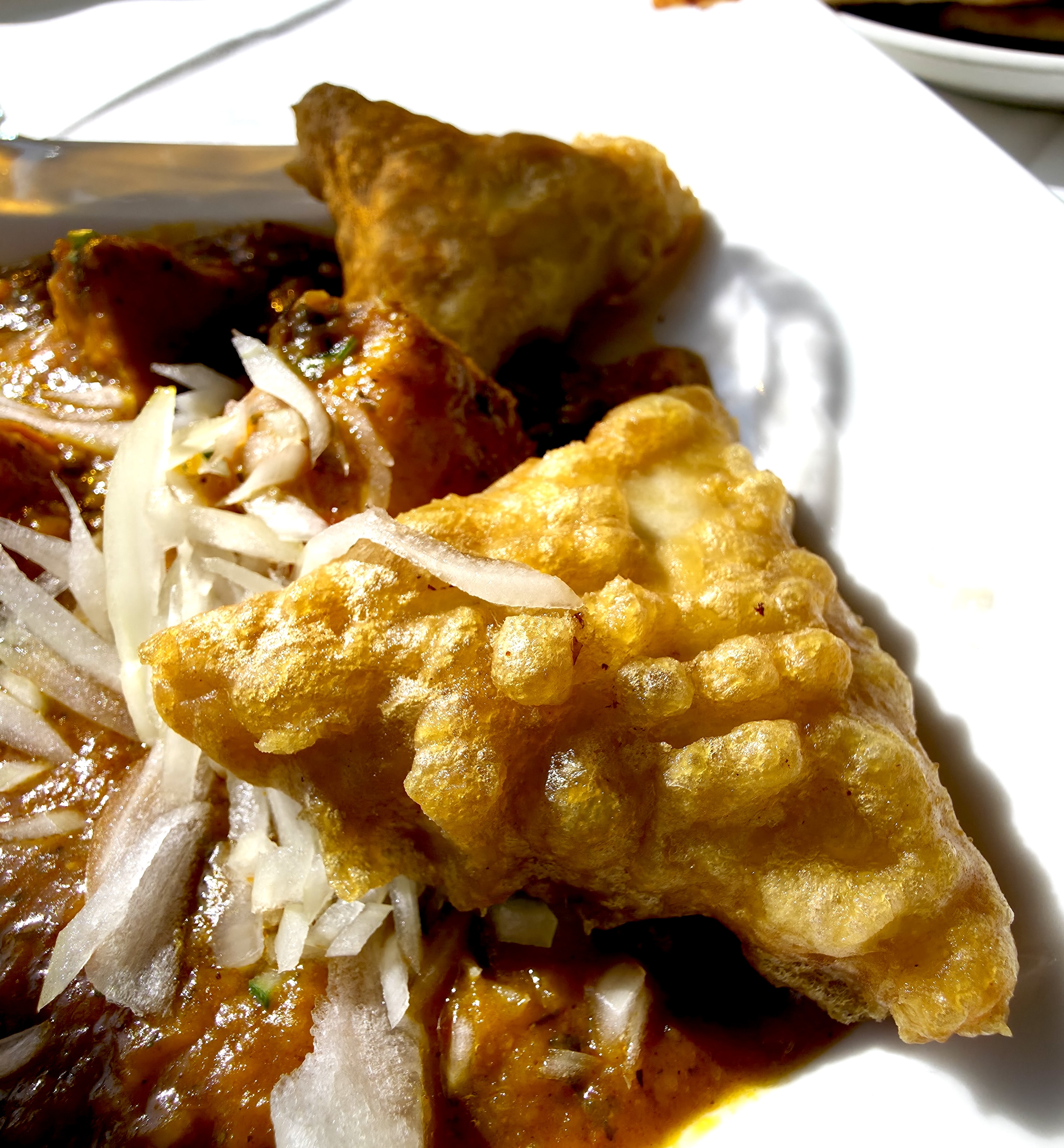 Bombay Bay Vegetable Samosa, Indian Cuisine food in Southsea Marina.