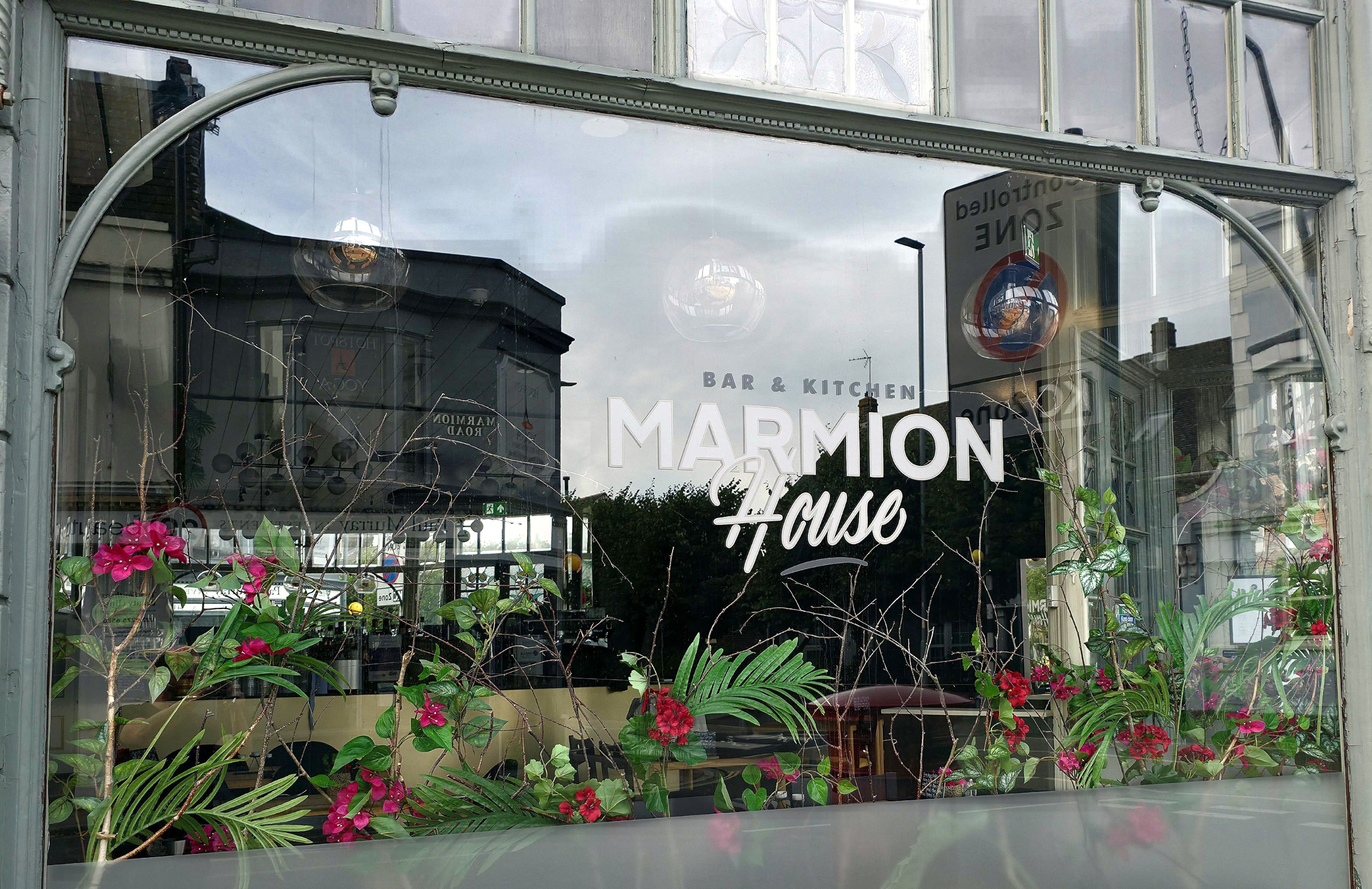 A photo of the front of Marmion House Restaurant, Southsea, Hampshire, United Kingdom taken in late October 2025.