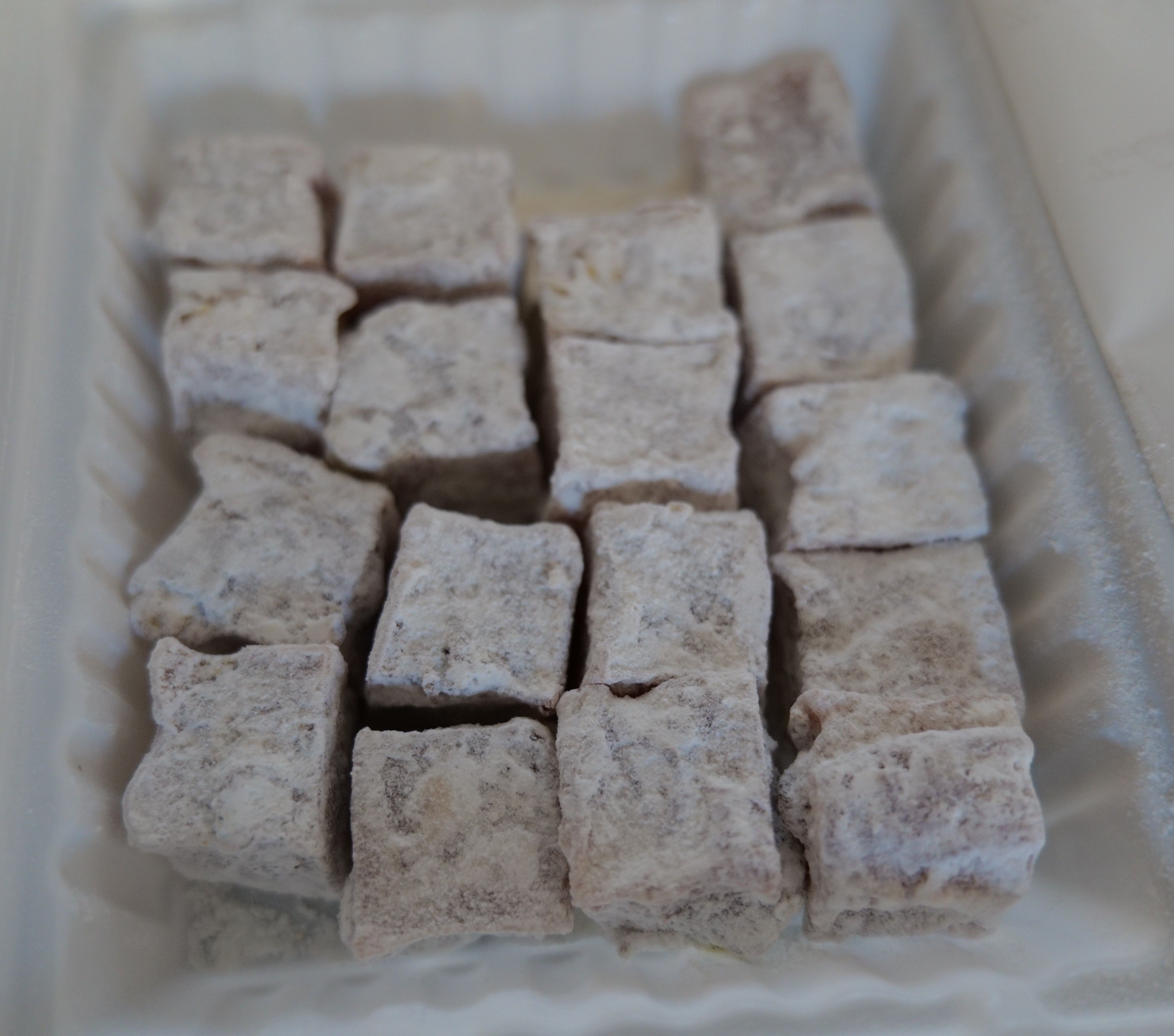 A photo of Xmas Turkish Delight given to Baldi. Photo taken by Baldi, A.K.A Amonn AL-Mahrouq in January 2026.